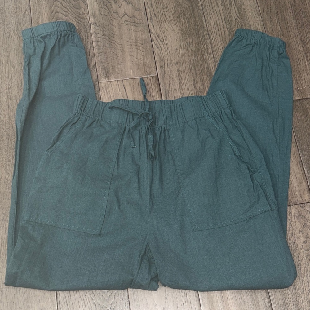 SHEIN Linen like Jogger Pants with stretch waistband